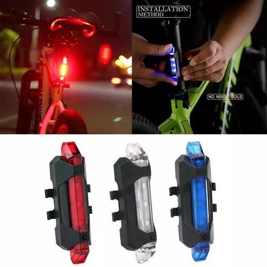 Led Fietslamp voorlicht Achterlicht oplaadbaar