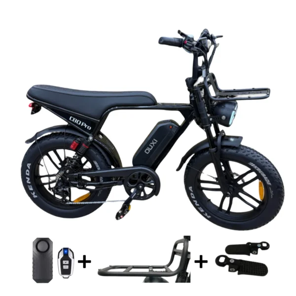 OUXI C80 PRO 2026 Edition E-bike, fatbike inclusief gratis alarm , Voorrekje, voetsteuntjes, tas en pomp