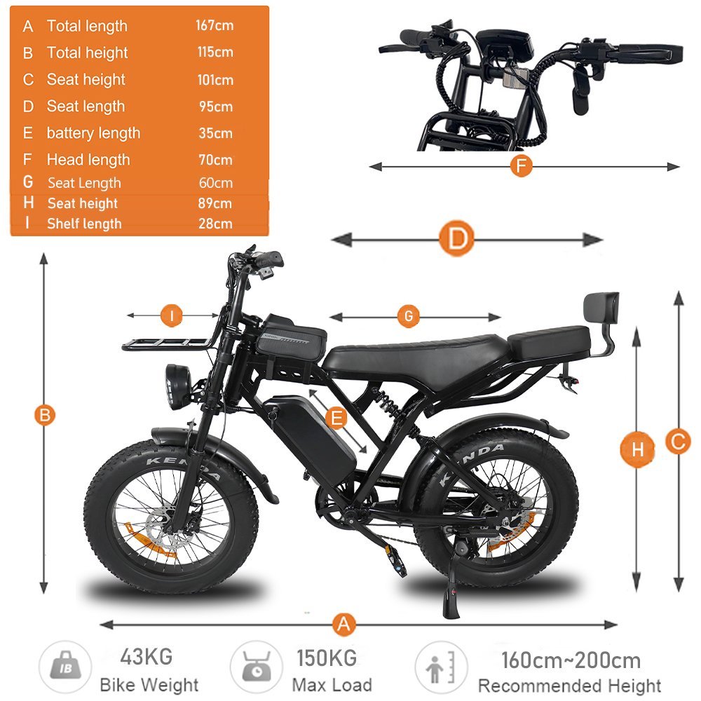 X80 PRO 2026 Edition  fatbike inclusief gratis achterzitje en voetsteuntjes en tas en voorrekje met Slim alarmsysteem en geïntegreerde GPS-tracking